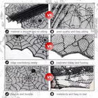 Halloween Black Lace Spider Web Tablecloth & Table Runner Set