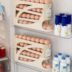 4-Tier Sliding Egg Dispenser | Auto-Rolling Holder for Fridge, Freezer & Countertop