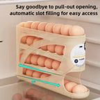 4-Tier Sliding Egg Dispenser | Auto-Rolling Holder for Fridge, Freezer & Countertop