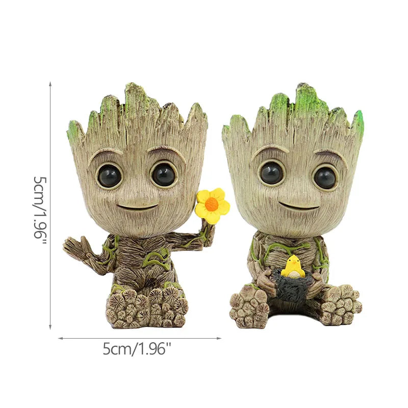 Groot Figurine Desktop Ornament | Cartoon Tree Man Miniature Decor