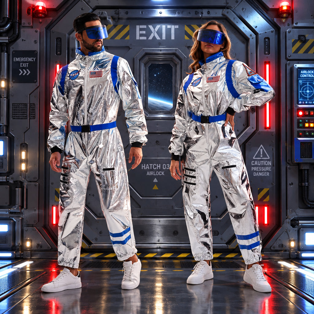 Astronaut Space Suit Costume – Adult Unisex Halloween & Cosplay Jumpsuit
