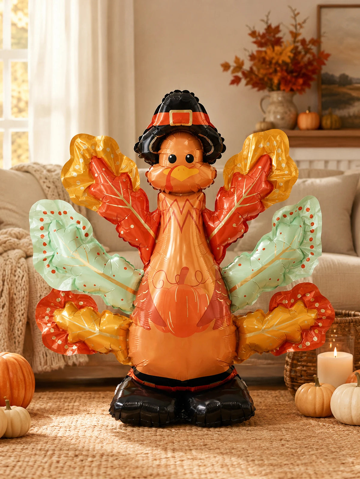 Thanksgiving Standing Turkey Foil Balloon – Harvest & Pumpkin Party Décor