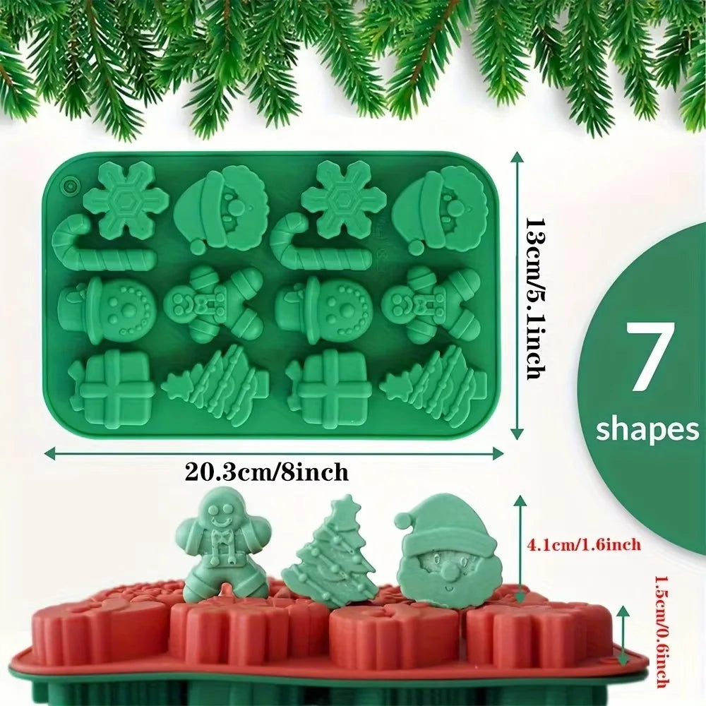 Christmas Silicone Chocolate & Candy Mold – 12-Cavity Holiday Baking Mould for Chocolates, Gummies & Cake Decorations