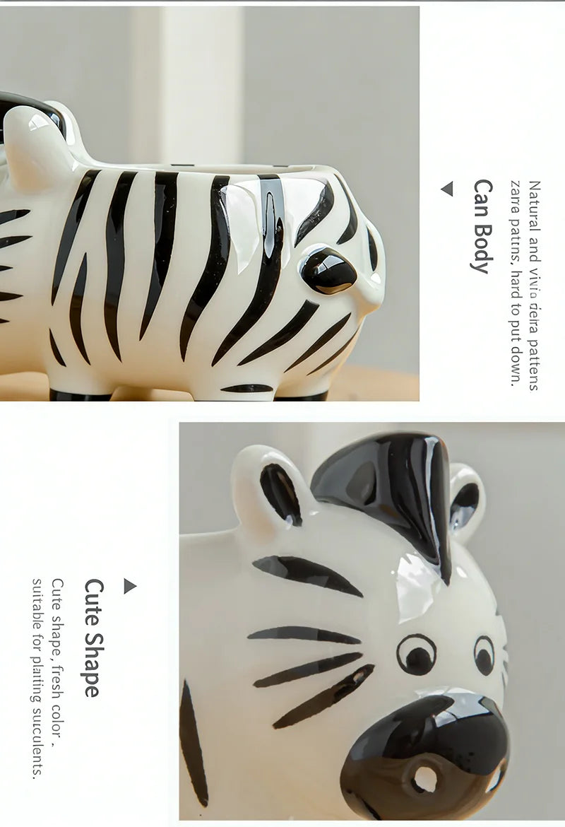 Cute Animal Ceramic Succulent Planter – Balcony & Desktop Home Decor