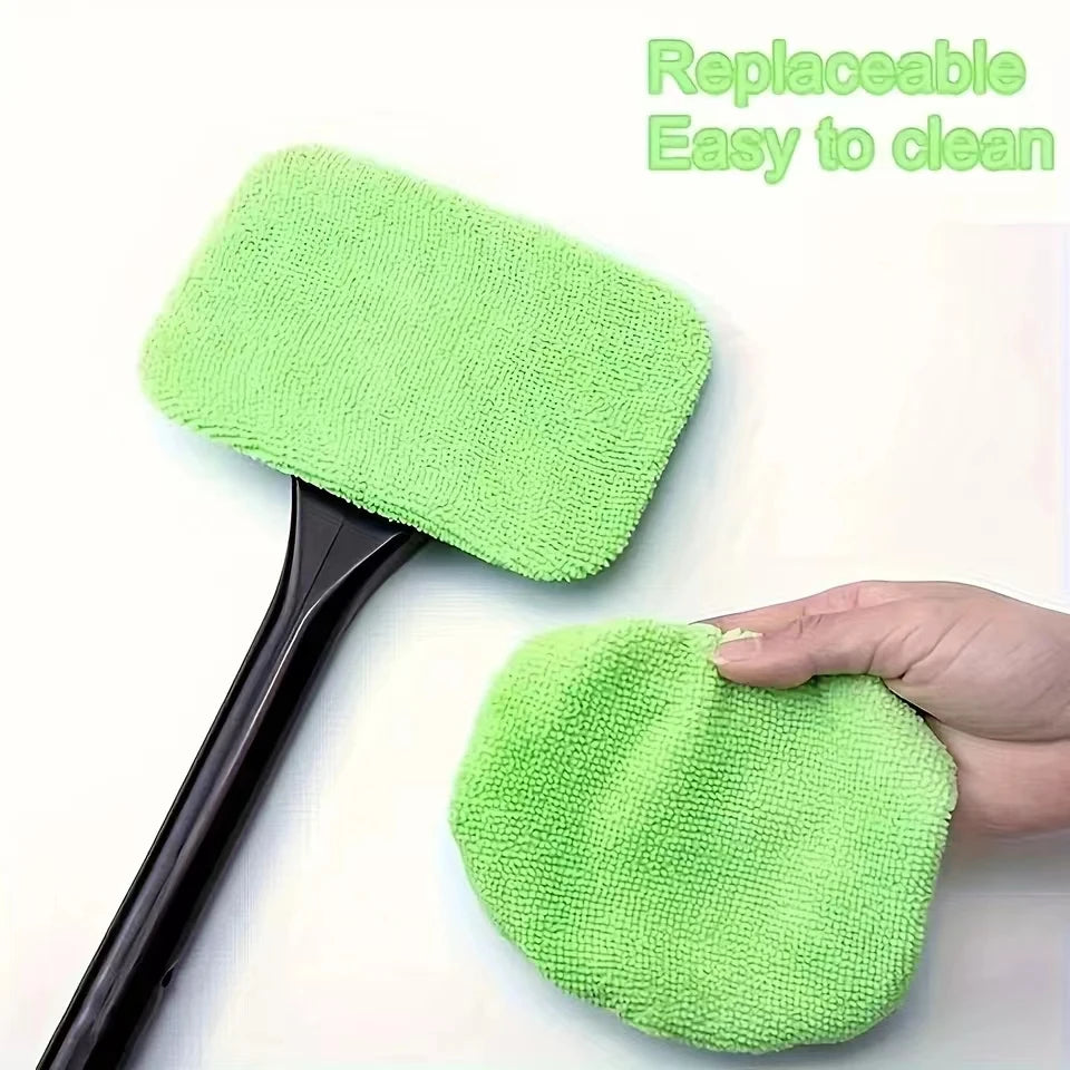 Long-Handle Car Windshield Cleaning Brush – Interior Auto Glass Wiper Kit