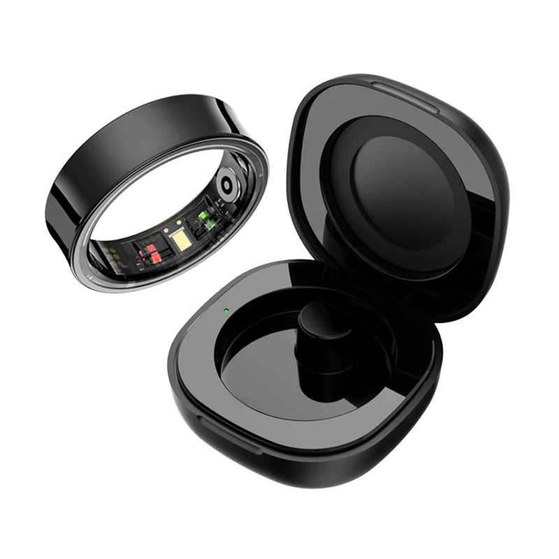 R09 Smart Ring with Charging Case | Heart Rate, Blood Oxygen & Sleep Monitor | 5ATM Waterproof