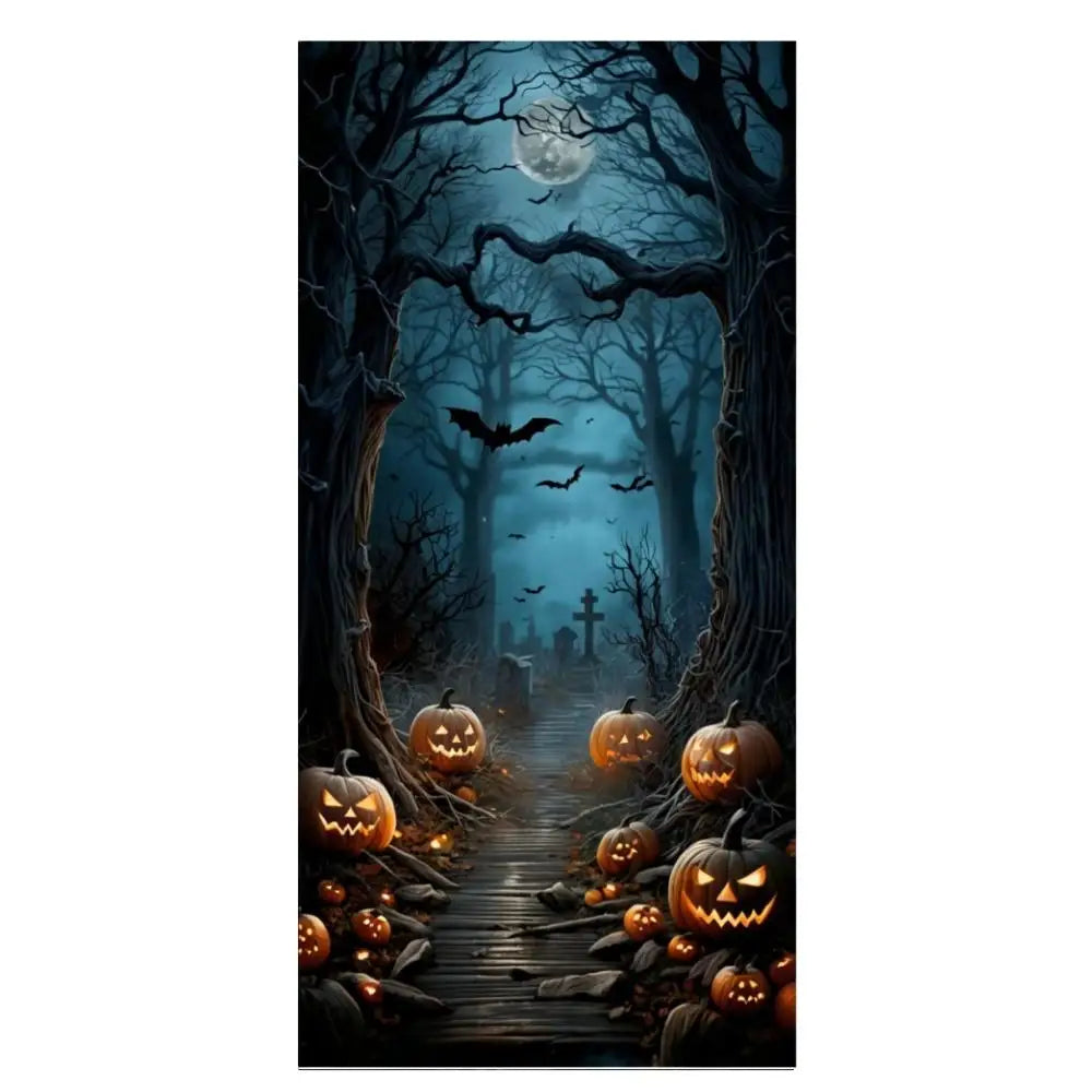 Halloween Door Cover Backdrop — Horror Movie Character Banner 185x90cm