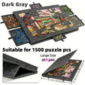 6-in-1 Portable Puzzle Table – 1500 Piece Felt Board with Stand, Lid & 6 Sorting Drawers