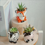 Cute Animal Ceramic Succulent Planter – Balcony & Desktop Home Decor