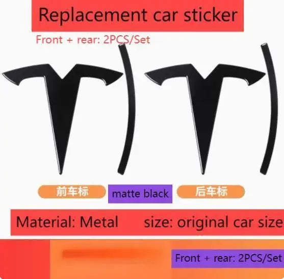 Tesla Model 3 & Model Y Metal Emblem Badge – Front & Rear Replacement
