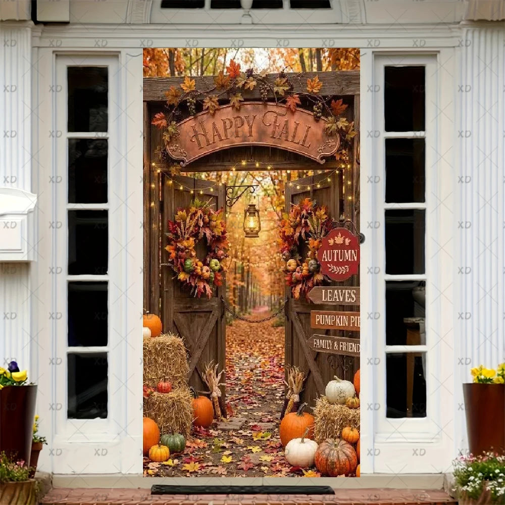 Fall Thanksgiving Harvest Party Backdrop Banner