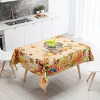 Thanksgiving Turkey & Pumpkin Tablecloth – Fall Harvest Dining Table Cover