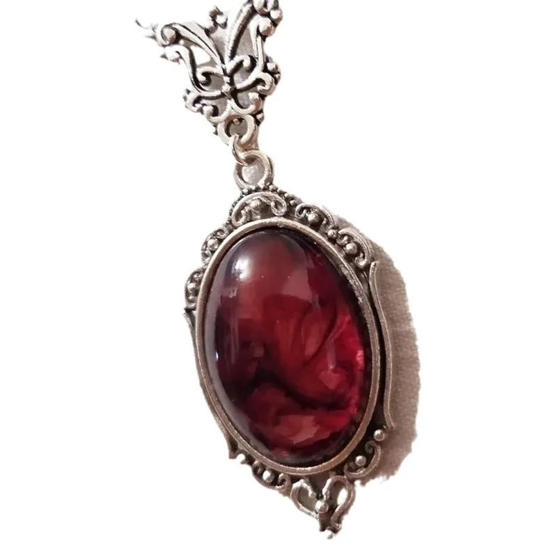 Red Crystal Skeleton Pendant Necklace — Gothic Fashion Jewellery for Women | Parties & Halloween