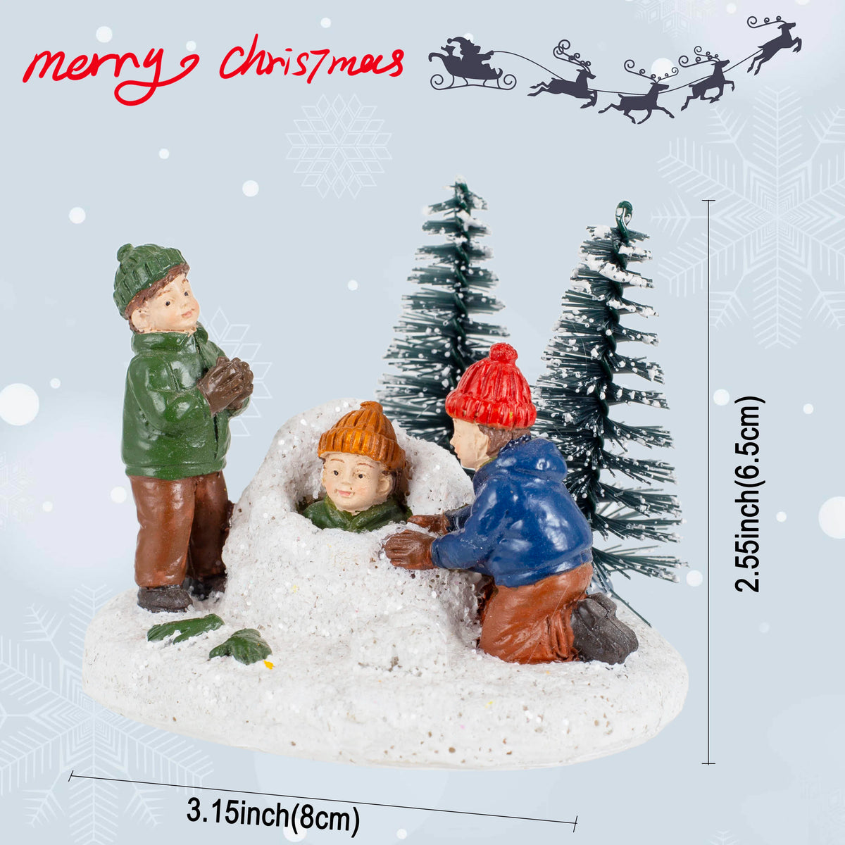 Christmas Village Figurine Set – Holiday Scene Decoration