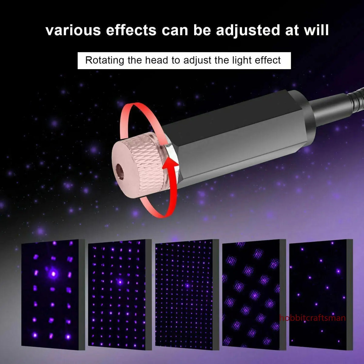 Mini Star Galaxy Projector Light – USB Car Roof & Ceiling Night Lamp