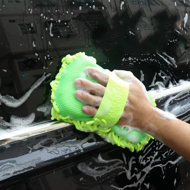 Microfiber Car Wash Mitt Gloves – Scratch-Free Detailing Sponge