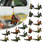 Firefighter Christmas Ornament – Double-Sided Acrylic Fireman Hanging Decoration