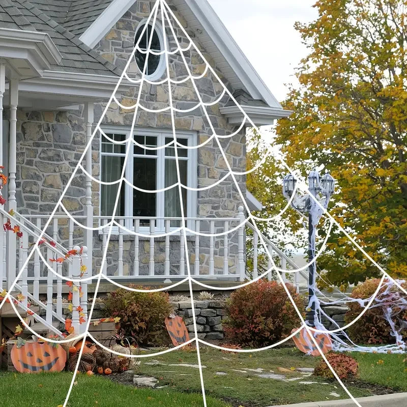 Halloween Giant Spider & Cobweb Decoration Set — Indoor & Outdoor Party Decor