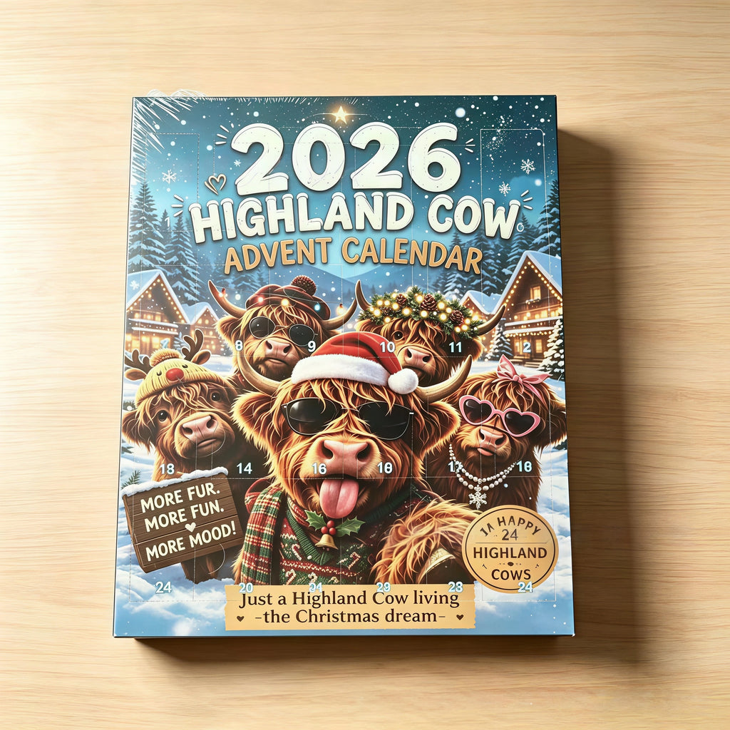 2026 Highland Cow Advent Calendar – 24-Day Christmas Countdown