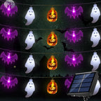 Halloween Solar String Lights — Bat, Pumpkin & Ghost LED Decor