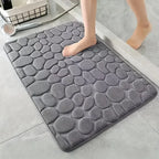 3D Cobblestone Embossed Bath Mat | Non-Slip, Absorbent & Machine Washable