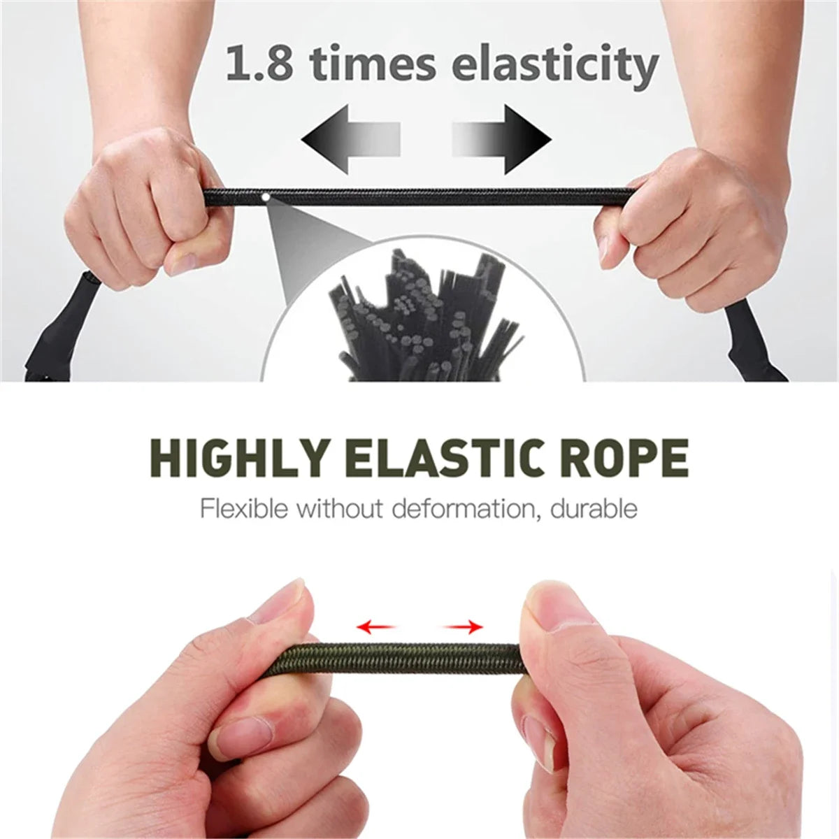 Heavy Duty Bungee Cord with Carabiner Hooks – Elastic Tie-Down Strap for Camping, Cycling & Kayak