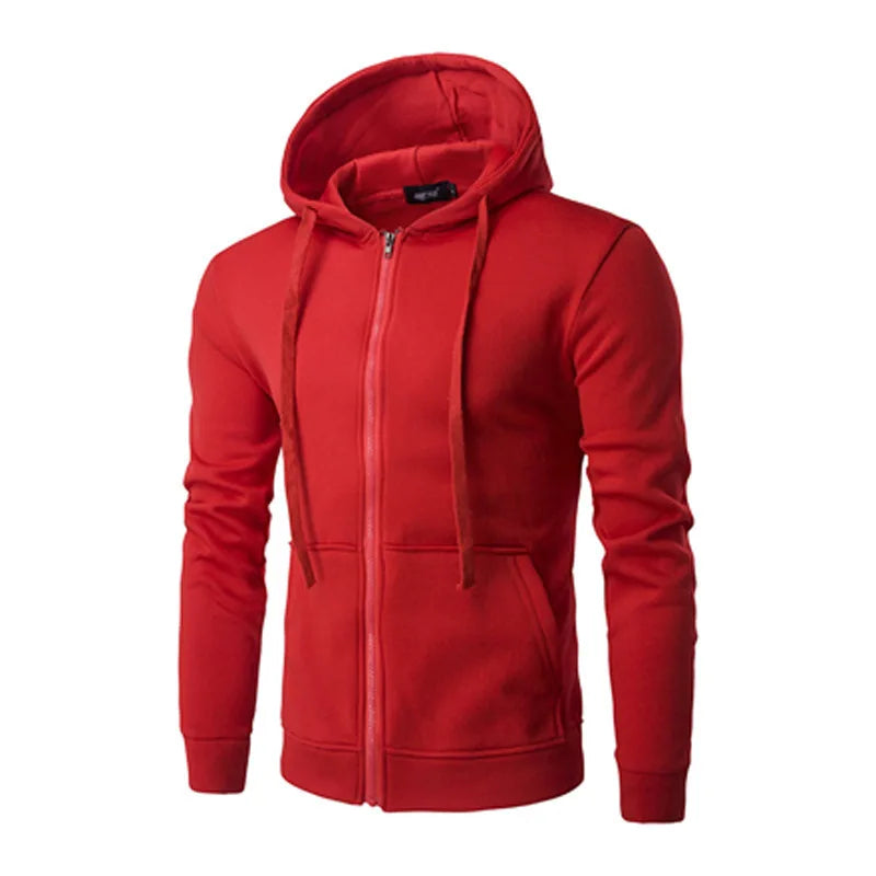 Men's Zip-Up Hoodie Sweatshirt – Slim Fit Casual Jacket