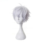 Gojo Satoru Cosplay Wig — Jujutsu Kaisen Short White Heat-Resistant Synthetic Hair + Optional Glasses