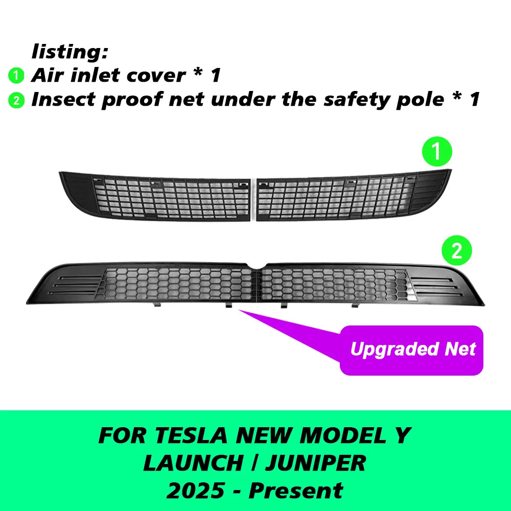 Anti-Insect Grille Net & Air Inlet Dust Cover for Tesla Model Y & Y Juniper 2026