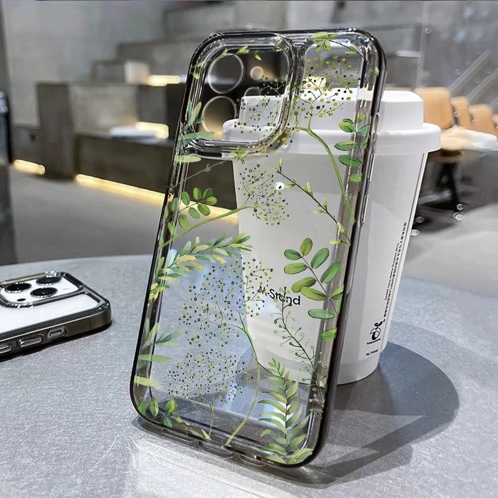 Flower Phone Case For iPhone 17 16 18 13 11 14 12 15 Pro Max Air 16e 7 Plus SE Shockproof Transparent Cover Silicone