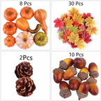 50-Piece Artificial Pumpkins Set – Autumn & Thanksgiving Décor