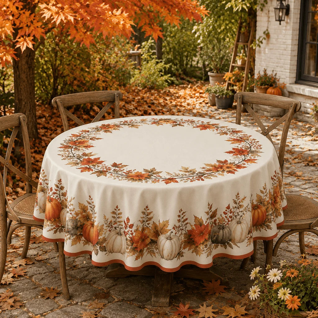 Circular Tablecloth – Autumn, Harvest, Thanksgiving & Halloween