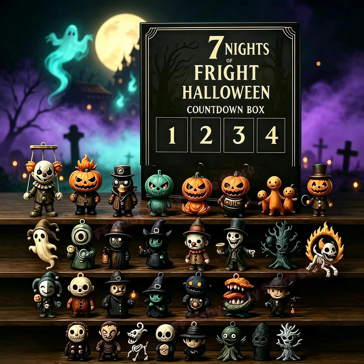 Halloween Advent Calendar 2026 – 31 Nights of Fright with 3D Mini Spooky Figurines