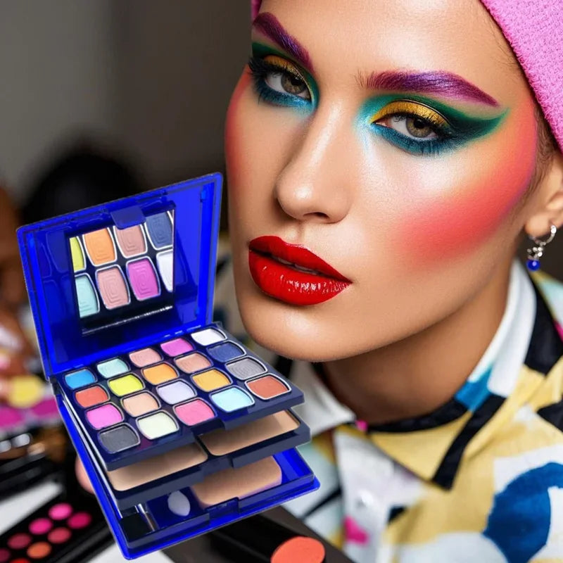 30-Color Multifunctional Makeup Palette – Eyeshadow, Blush, Powder & Lip Gloss