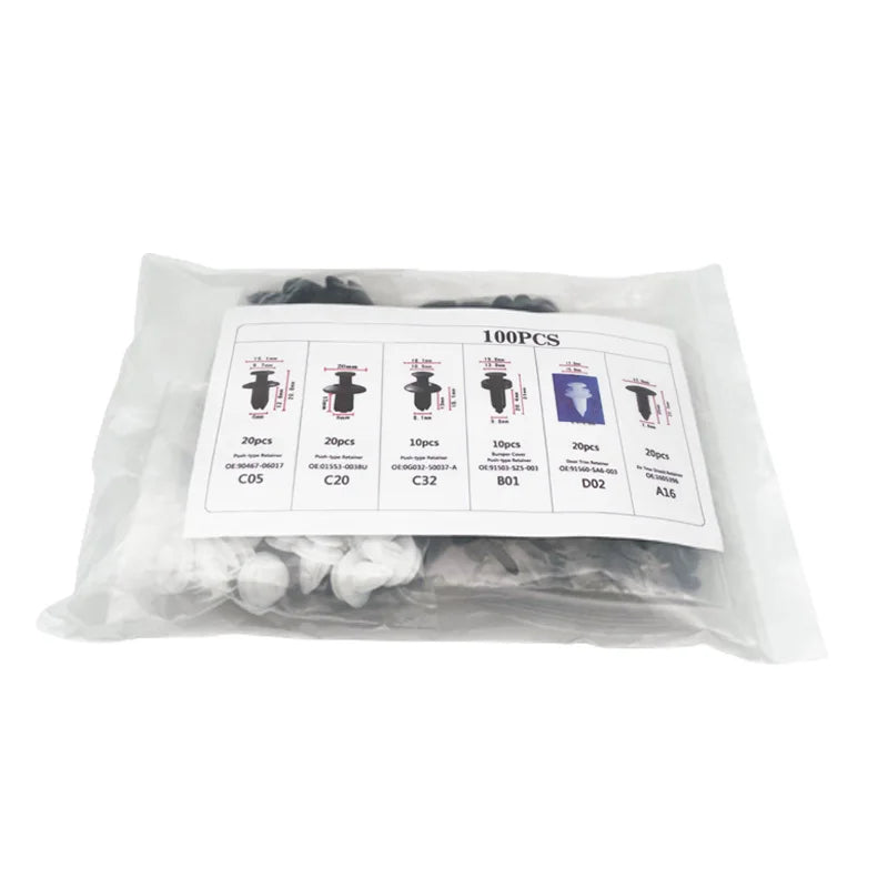 50 or 100pcs Auto Fastener Assortment