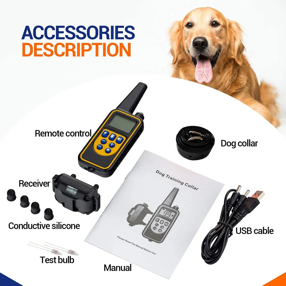 Remote Dog Training Collar – Waterproof, Rechargeable, 875-Yard Range