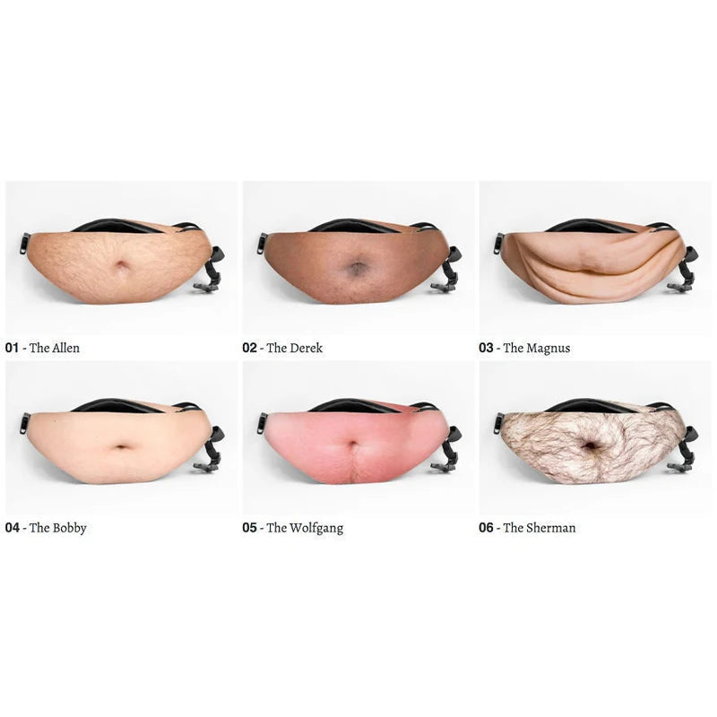 Beer Gut Fanny Pack – Novelty Hairy Belly Waist Bag