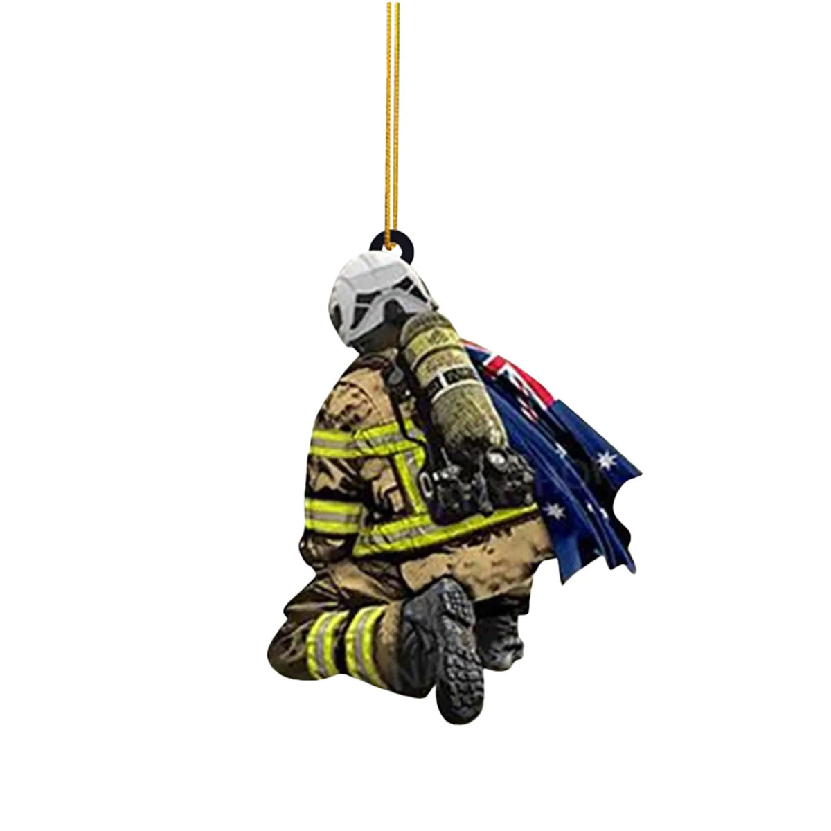 Firefighter Christmas Ornament – Double-Sided Acrylic Fireman Hanging Decoration