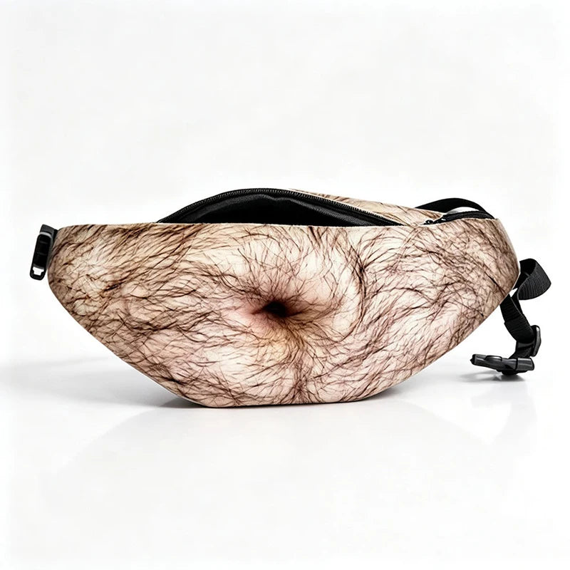 Beer Gut Fanny Pack – Novelty Hairy Belly Waist Bag