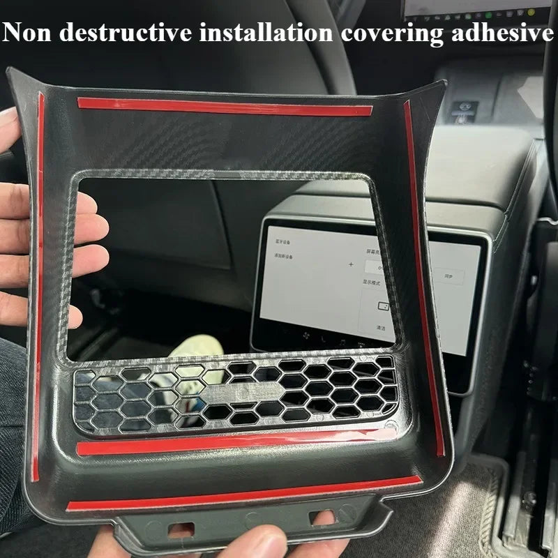 Rear Screen Cover & Back Air Vent Trim for Tesla Model Y Juniper & Model 3 Highland (2024–2026)