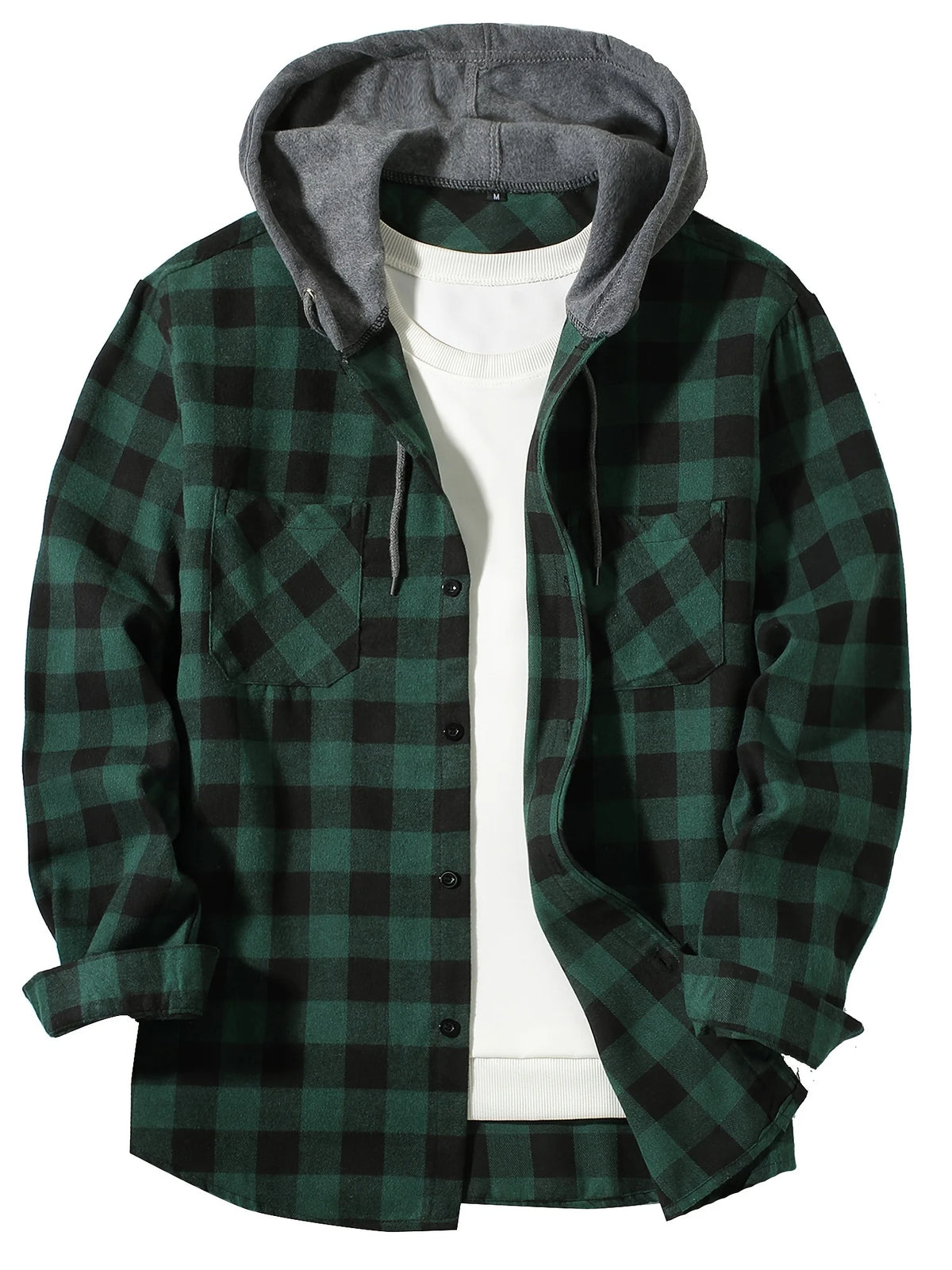 Men's Casual Hooded Shirt – Long Sleeve Loose Fit, S–XXXL