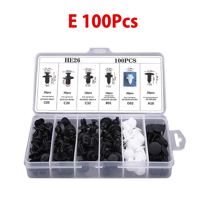 50 or 100pcs Auto Fastener Assortment