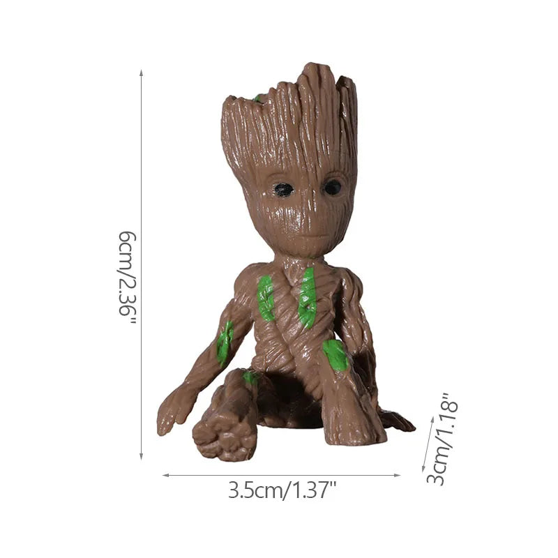 Groot Figurine Desktop Ornament | Cartoon Tree Man Miniature Decor