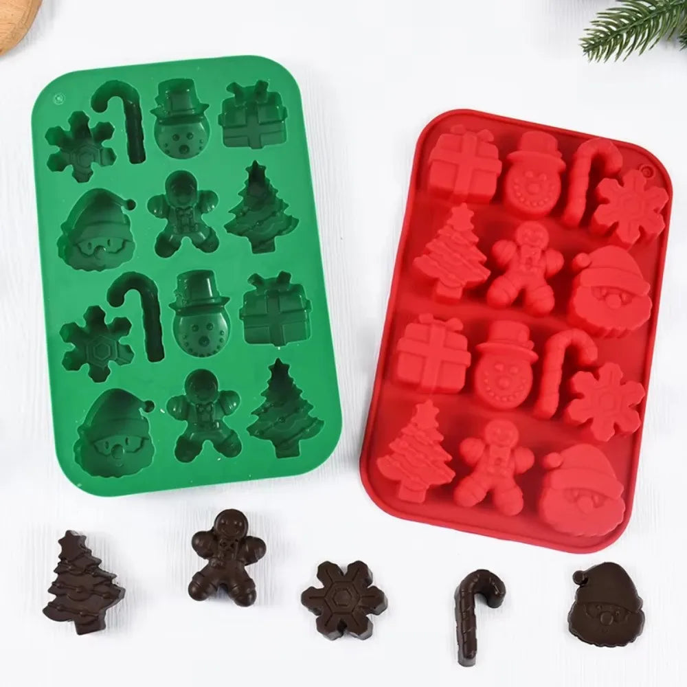 Christmas Silicone Chocolate & Candy Mold – 12-Cavity Holiday Baking Mould for Chocolates, Gummies & Cake Decorations