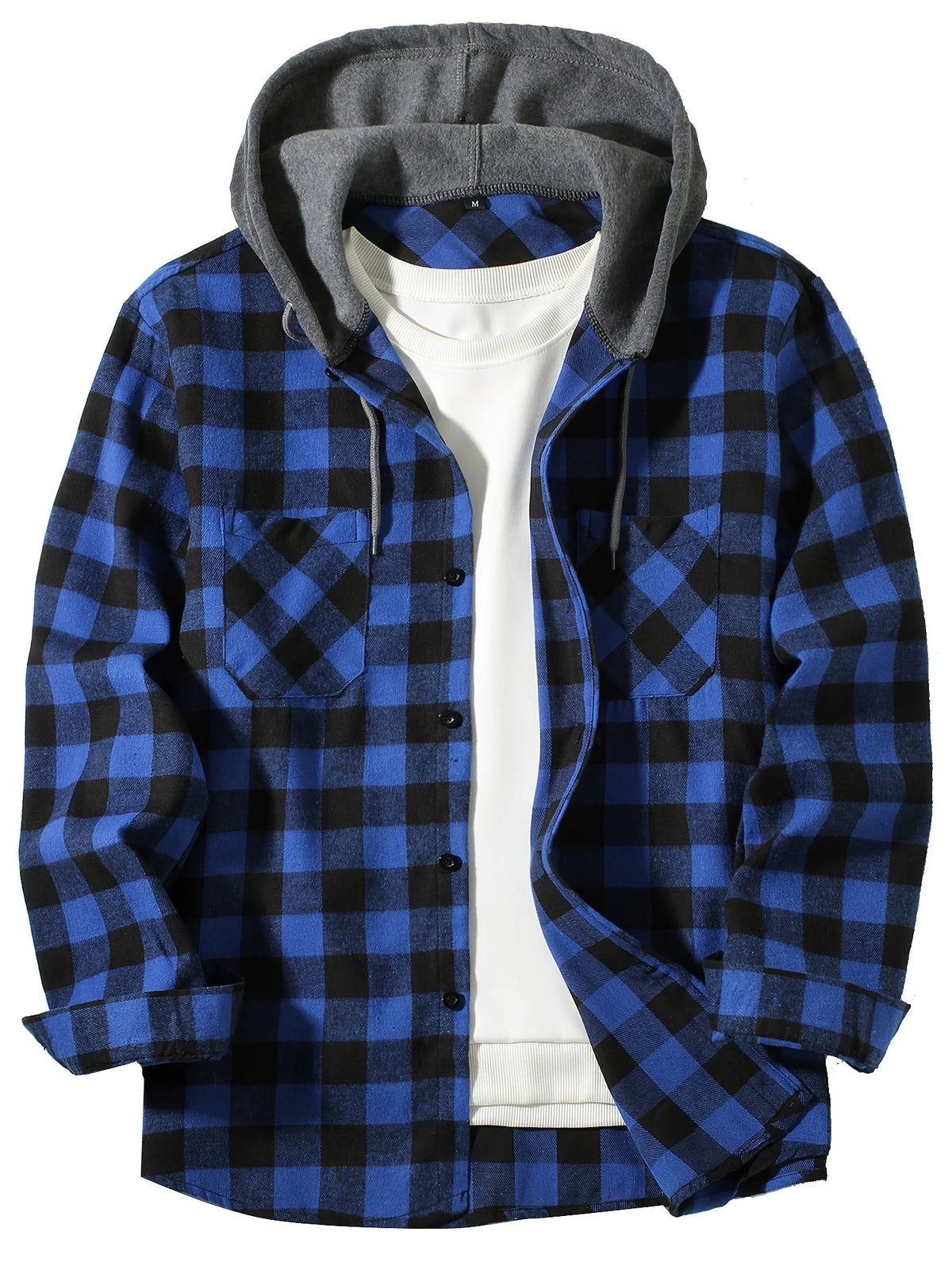 Men's Casual Hooded Shirt – Long Sleeve Loose Fit, S–XXXL