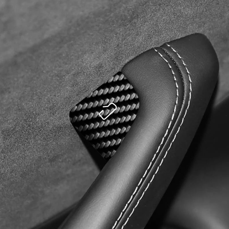 Carbon Fiber Door Switch Button Anti-Scratch Trim for Tesla Model 3 (2024+) & Model Y (2025+)