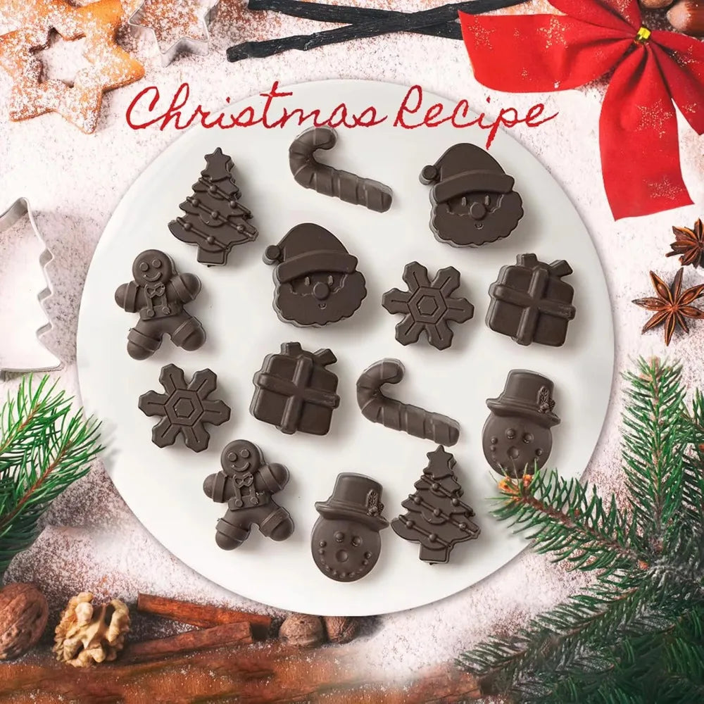 Christmas Silicone Chocolate & Candy Mold – 12-Cavity Holiday Baking Mould for Chocolates, Gummies & Cake Decorations