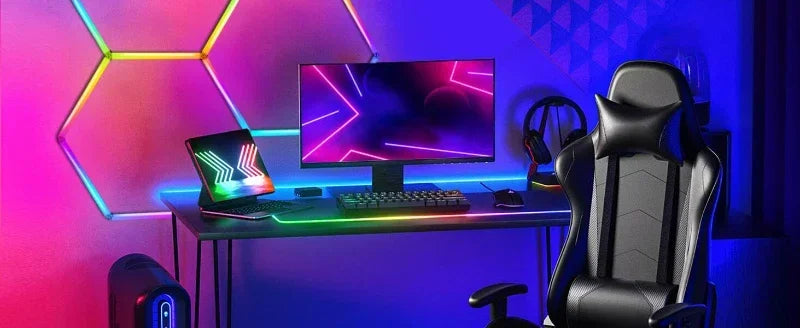 Dimmable Hexagon LED Ceiling Lights – RGB & Multi-Color, Garage/Gym/Gaming
