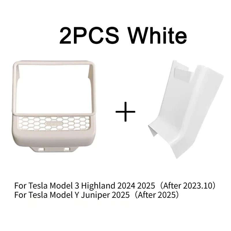 Rear Screen Cover & Back Air Vent Trim for Tesla Model Y Juniper & Model 3 Highland (2024–2026)