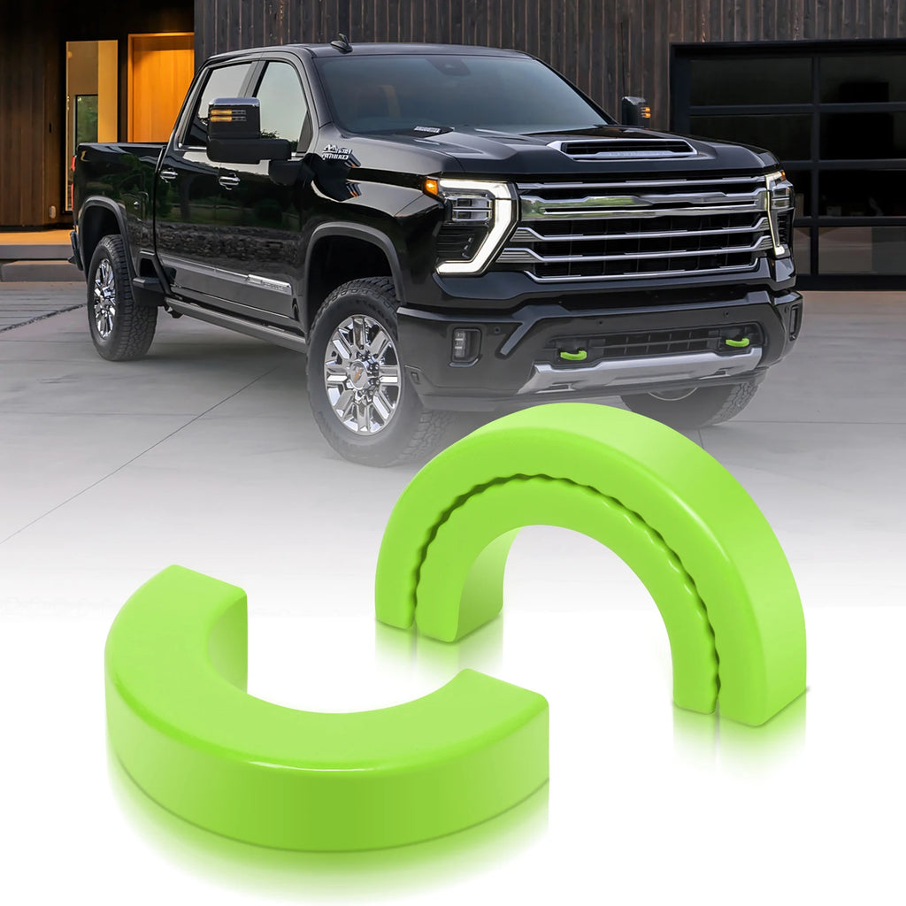 Tow Hitch Covers for Chevy Silverado 1500 & GMC Sierra 1500 – Silicone Tow Hook Accessories (Green or Red)
